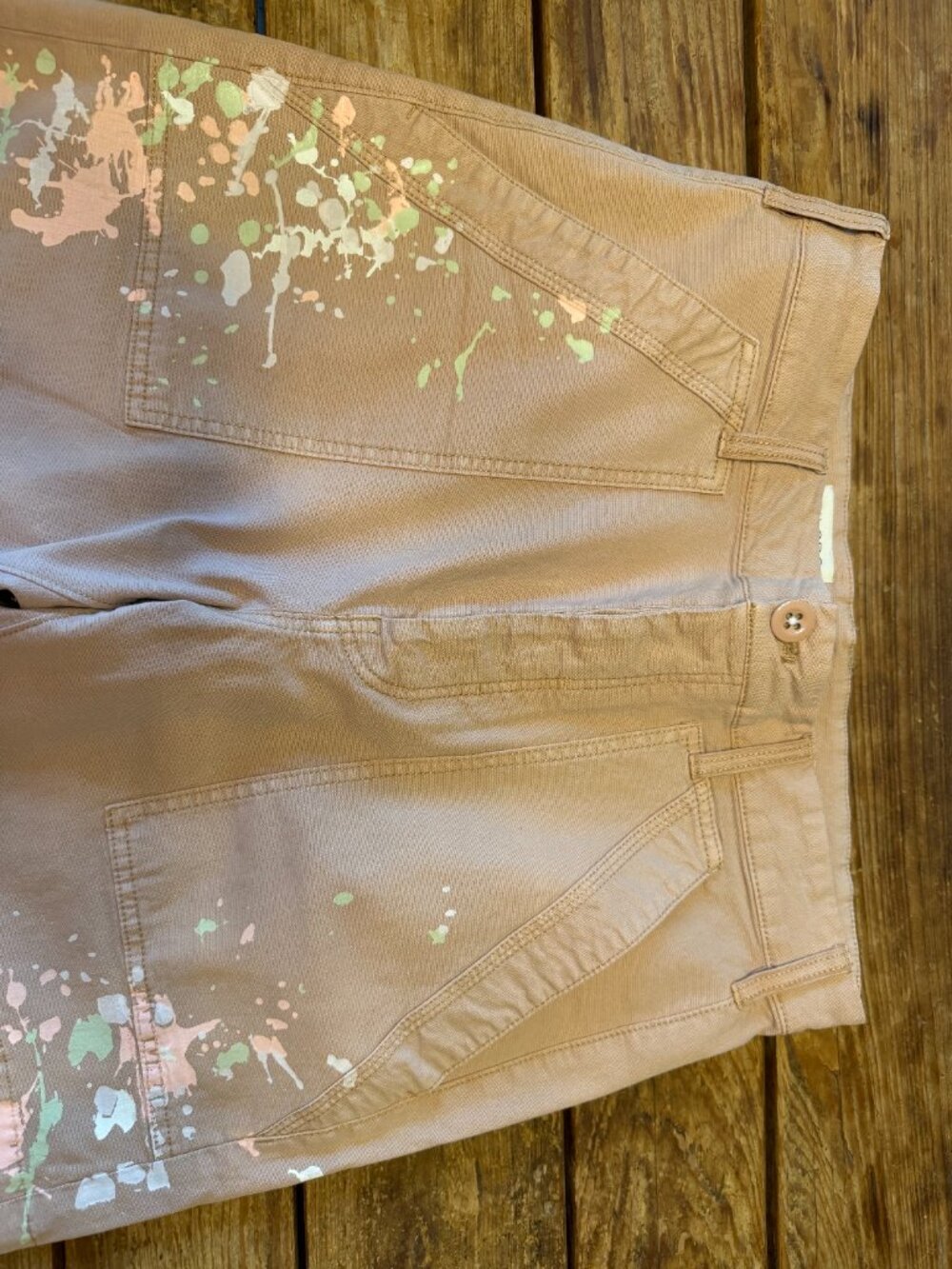 Pilcro The Millie Low Slung Barrel Pant, Paint Splatter - size 30 - Picture 6 of 8